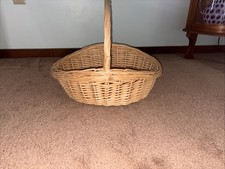 Large Oval Wicker Basket with Handle Farmhouse / Market Style