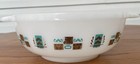 Vintage Glasbake Inland Gold Turquoise 2 QT Bowl  J-2318 Thumbprint Handles Htf — photo 1