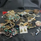Vintage Costume Jewelry,  Approx 2lbs Of Jewelry. A Few Small Sterling Items