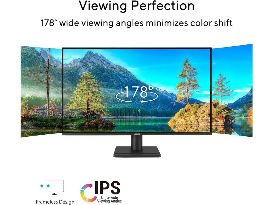ASUS 27” 1440P Eye Care Monitor (VA27AQ) - IPS, QHD (2560 x 1440), 99% sRGB, - Image 4 of 4