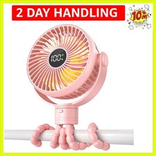 Portable Stroller Fan, 4000mAh Rechargeable Clip on Baby Fan 25H Battery Life...