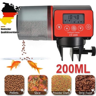 Aquarium Automatisch Fisch Futterautomat Smart Fishfeeder Tank Timer 200ml