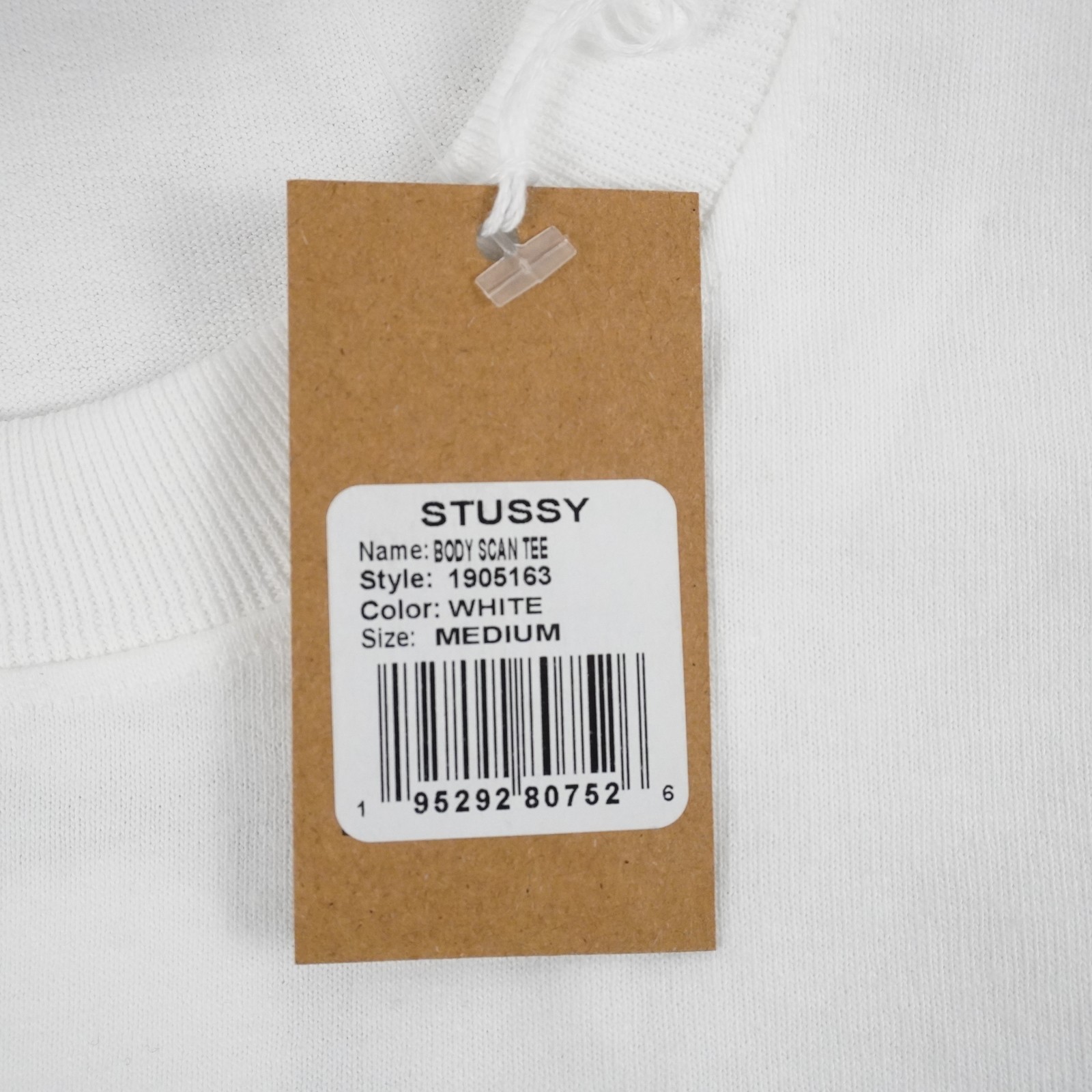 Stussy Body Scan Crewneck Short Sleeve T-Shirt In White - Men's Size Medium thumbnail 5