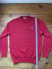 Vintage Women's Lacoste Sweater. Red. Size M/L Made In France. Chemise Lacoste.
