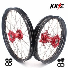 Kke 21/18'' Enduro Wheels Rims Set Fit Gas Gas Ec250 Ec300 2018-2020 Cnc Red Hub