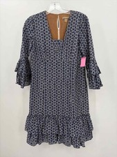 Pre-Owned MICHAEL Michael Kors Navy Size 8 Knee Length Long Sleeve Dress