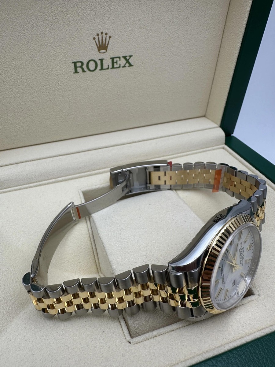 FULL STICKERS Rolex Datejust 36 126233 18K Fluted White Dial