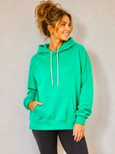 Everlane The Track Organic Cotton Hoodie Bright Jade Green Small NWT