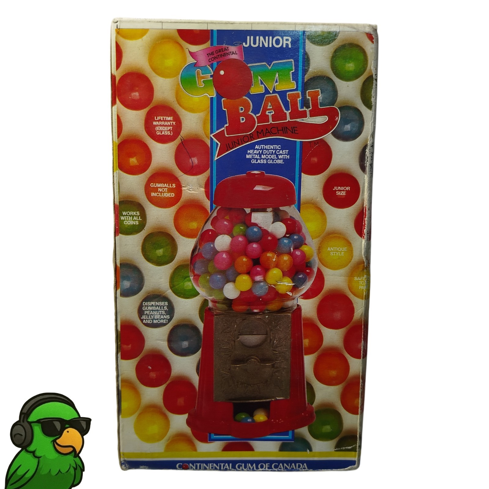 Distributeur Gumball vintage 1988 en verre idée cadeau rétro originale pour tous