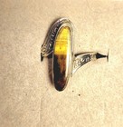 Vintage, Sterling Silver Ring, Tiger Eye Or Agate, Size 10, Women's Beautiful!