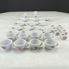 Vintage Strombecker Pretend Play Mini Dish Set 32 Pcs With Floral Design