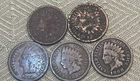 Indian Head Cent Lot of 5 - 1862, 1864, 1882, 1886, 1888 - P to VG Conditions