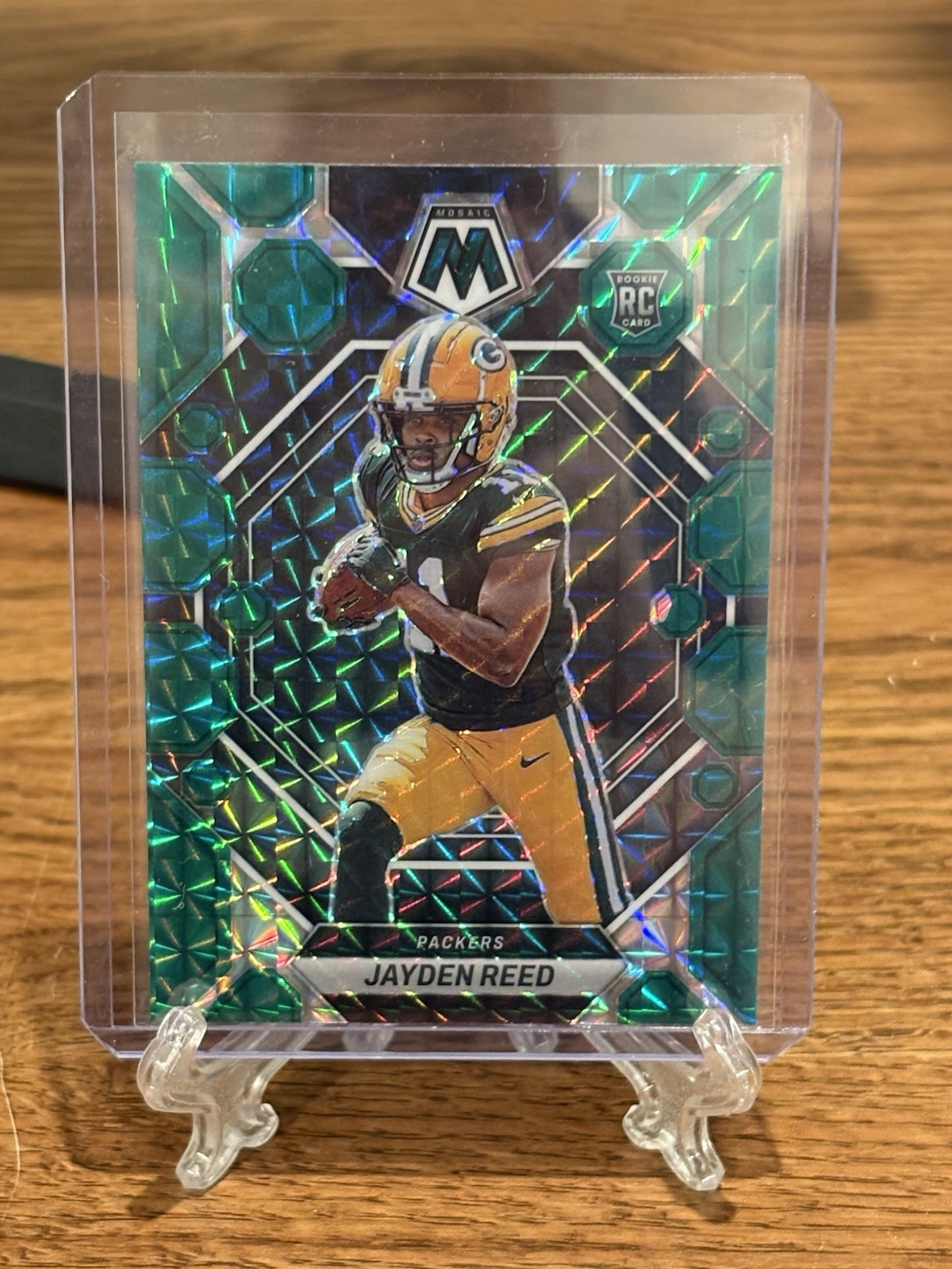 2023 Panini Mosaic - Rookies Jayden Reed #333 Green Mosaic Prizm (RC)