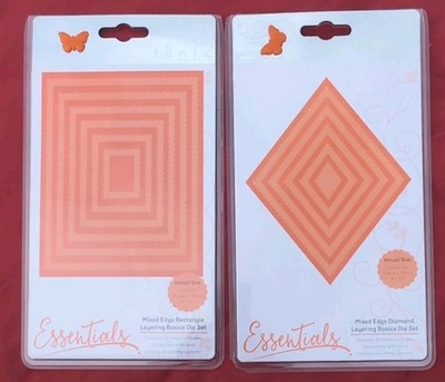 Tonic Studios Essentials Mixed Edge Rectangle & Diamond Cutting Dies Sets