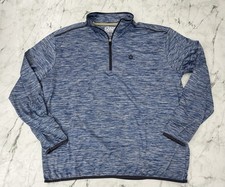 Straight Down Golf Mens Performance Pullover Blue Heather 1/4 Quarter-Zip XL