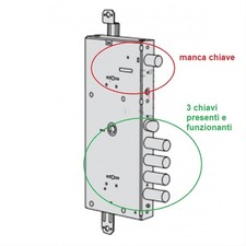 SERRATURA DOPPIA MAPPA CISA 57715 28 DOPPIA TOPPA SICUREZZA PER PORTA BLINDATA
