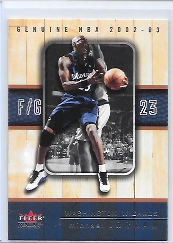 2002-03 FLEER GENUINE MICHAEL JORDAN IN WIZARDS UNIFORM JERSEY CARD #23 SP FOIL