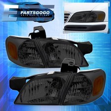 For 97-05 Chevy Venture Smoked Amber Reflector Headlights + Corner Signal Lamps