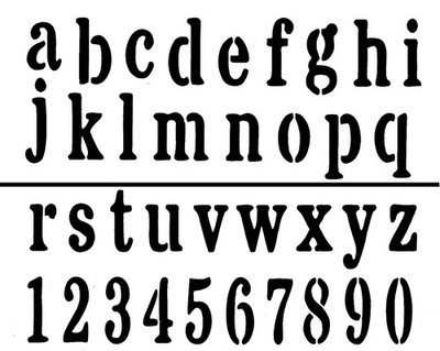 Really Great Stencils, Alphabet Set 2 Stencil, 2 x 4x10'',  Numbers, Letters