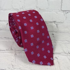 Ike Behar New York Fuchsia Pink Tie With Small Purple Flowers Made In USA
