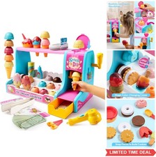 Ice Cream Play Set Toy with Color Changing Cones Store Shop Pretend Food for