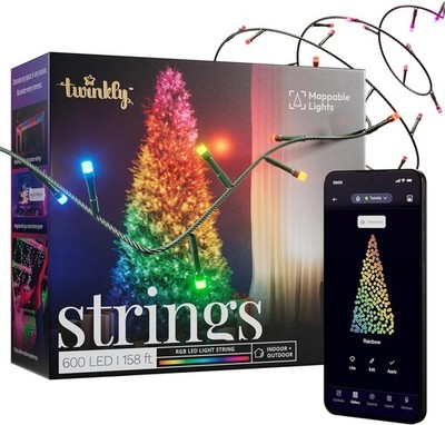 Twinkly Strings Light   App-Controlled LED Christmas Lights 600 Ecomm - OPEN BOX