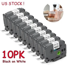 10PK For Brother P-Touch TZe-231 TZ-231 White Standard Laminated Label Tape