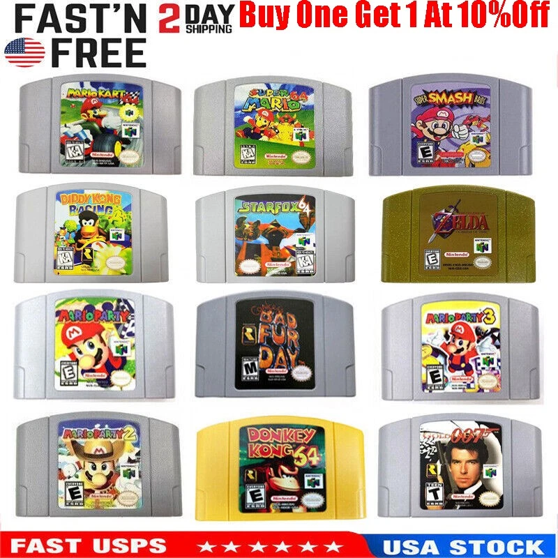 N64 Game Cartridge Console for Nintendo 64 System