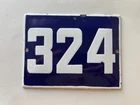 Vintage Enamel Porcelain House Number 324 Door Sign