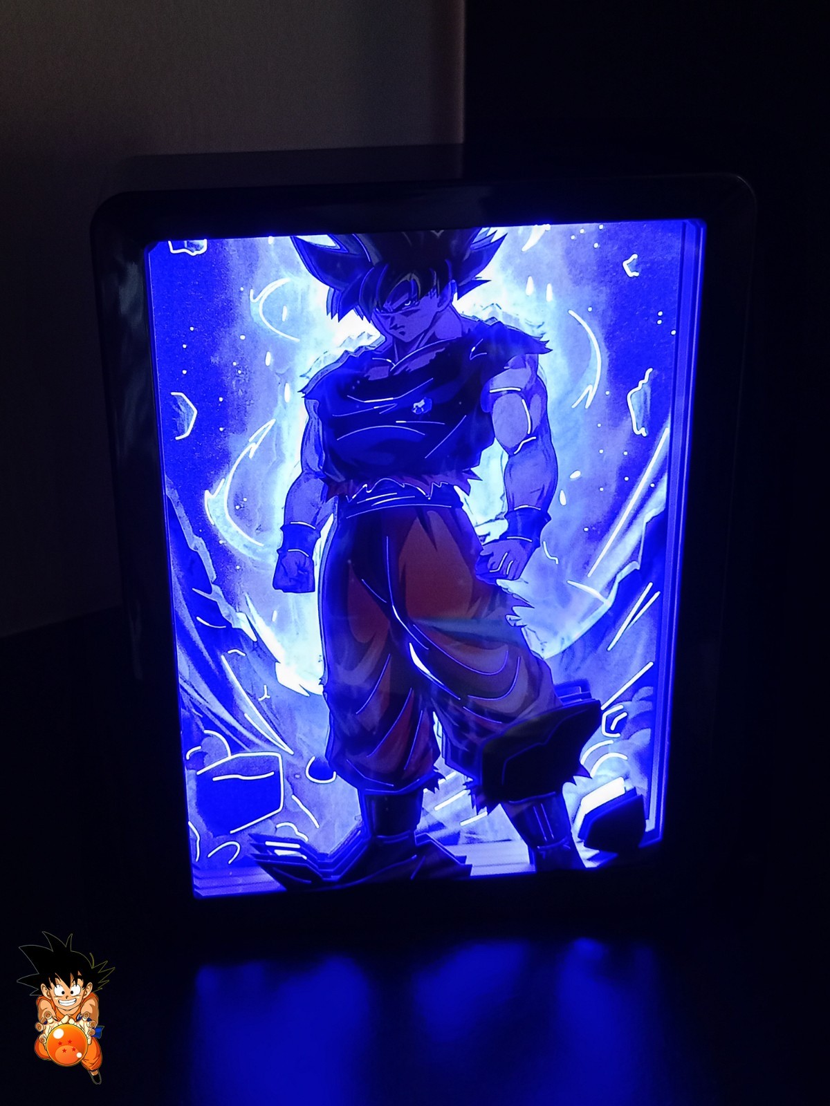 Cadre LED relief Dragon Ball déco bureau geek et lampe d'ambiance USB Goku pour chambre