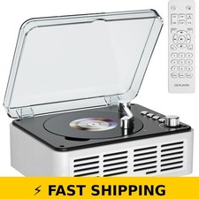 Gueray Vintage CD Player with Bluetooth FM Radio - White