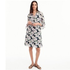 J. Crew Mercantile Drapey Long Sleeve Tie Front Floral Dress Size S