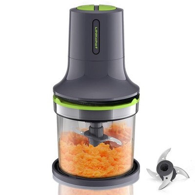 Mini Zerkleinerer Küchenmaschine elektrisch, 500ml Fassungsvermögen Schüssel, 2 Geschwindigkeiten, 4 Bi-Level