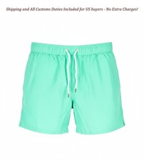 SCOTCH SODA Ams Couture Men's S Green Blue Drawstring Pull-On Swim Trunks W459