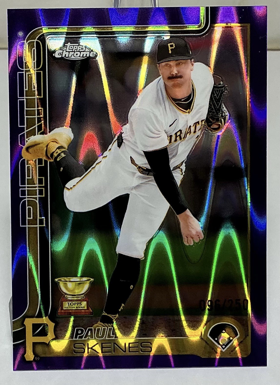 2025 Topps Chrome - Paul Skenes #300 Purple Raywave Refractor /250 Rookie Cup