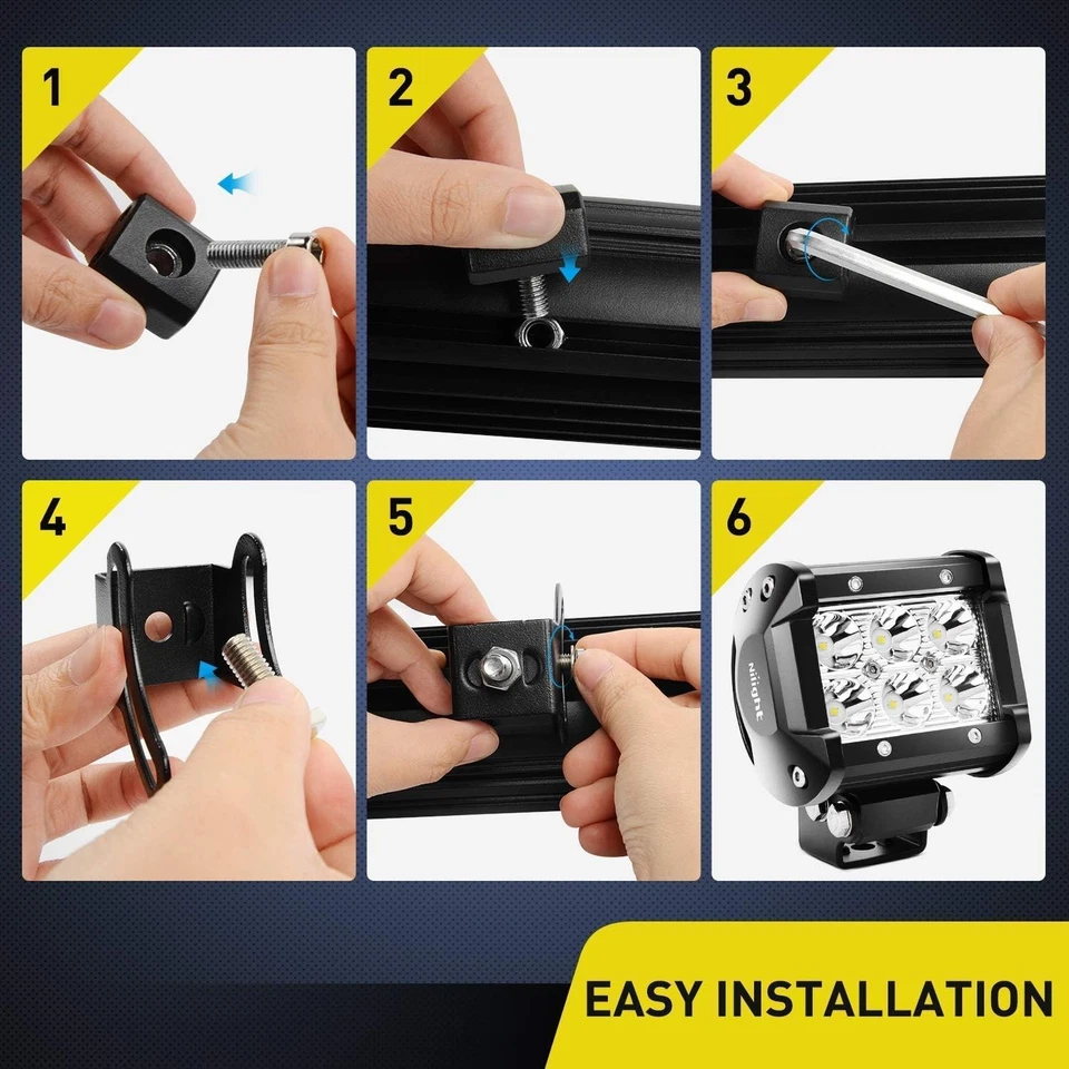 Soporte base de montaje Nilight 2 piezas barra de luz LED montaje deslizante  Foto 3 de 4