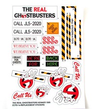 KENNER ECTO 1A THE REAL GHOSTBUSTERS ECTO-1A set adesivi di ricambio 'LEGGI'