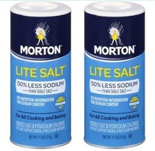 Morton Salt Lite Salt, 11 Oz, 2 Pk