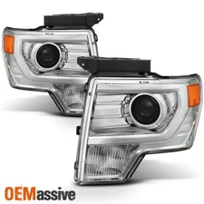 Fit [Halogen] 2009-2014 Ford F150 F-150 Pickup Chrome Projector Headlights