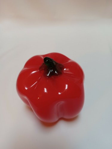 Vtg Set 4 Hand Blown Art Glass Vegetables Fruits Murano Style Pear, Peppers. EC - Picture 3 of 10