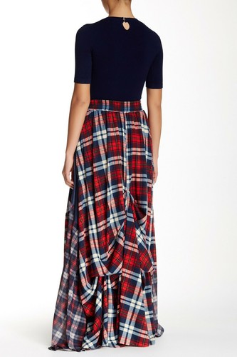 NUOVA TOV HOLY Maxi Gonna Fluente a Quadri Rossi La Damigella S M L XL al dettaglio $216 - Foto 10 di 12