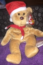 Ty Beanie Baby 1997 Holiday Teddy Bear Christmas PVC Pellets With Tag Protector