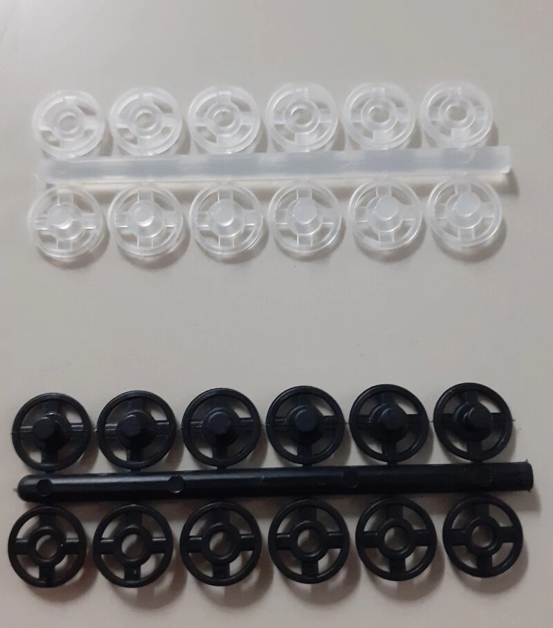 Set Di 50 Bottoni Automatici KAM Trasparenti In Resina, Misura T5 (12 Mm), Per Cucito E Fai Da Te