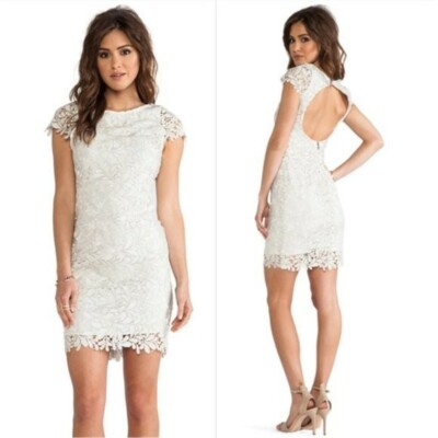 Alice + Olivia Clover Metallic Lace Open-Back Mini Dress Champagne Silver Size 4 | eBay Alice + Olivia Clover Metallic Lace Open-Back Mini Dress Champagne Silver Size 4 | eBay