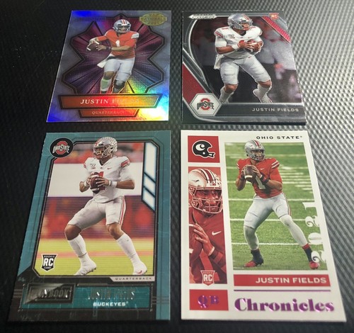 2021 Panini JUSTIN FIELDS Bears 4 Card Rookie Lot Prizm Playbook 