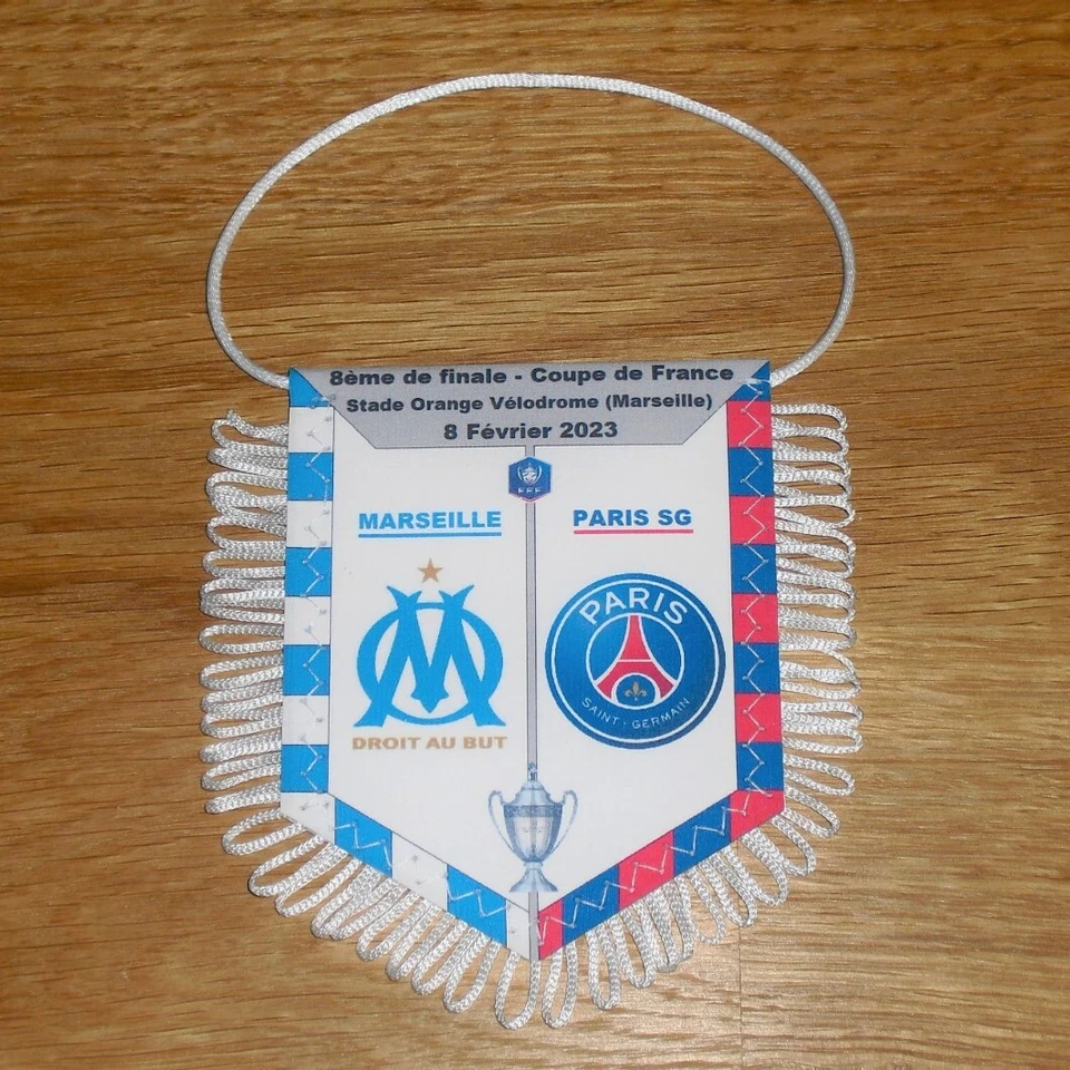 MARSEILLE / PARIS SG (8ème Coupe de France 2023) - Fanion en tissu, neuf - Photo 1/1
