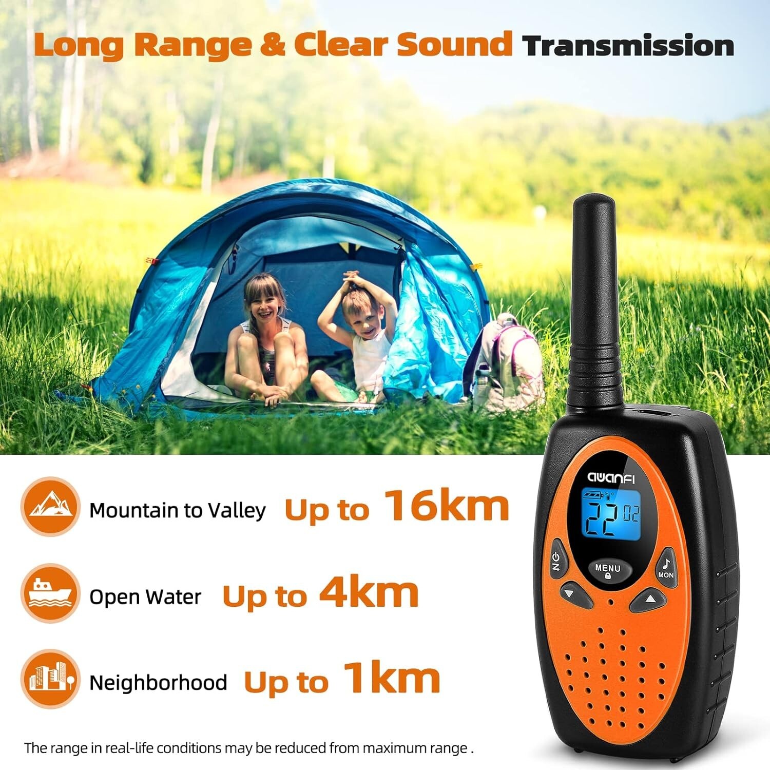 Walkie Talkies for Adults Kids, Rechargeable 22 Channels Two Way Radio for Gifts