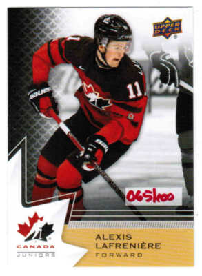 2020 UPPER DECK FALL EXPO VIP ALEXIS LAFRENIERE AL TEAM CANADA JUNIORS RED /100