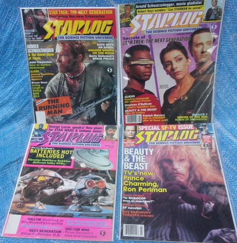 Starlog Lot #125 126 127 128 Star Trek TNG Aliens Robocop Willow Running Man