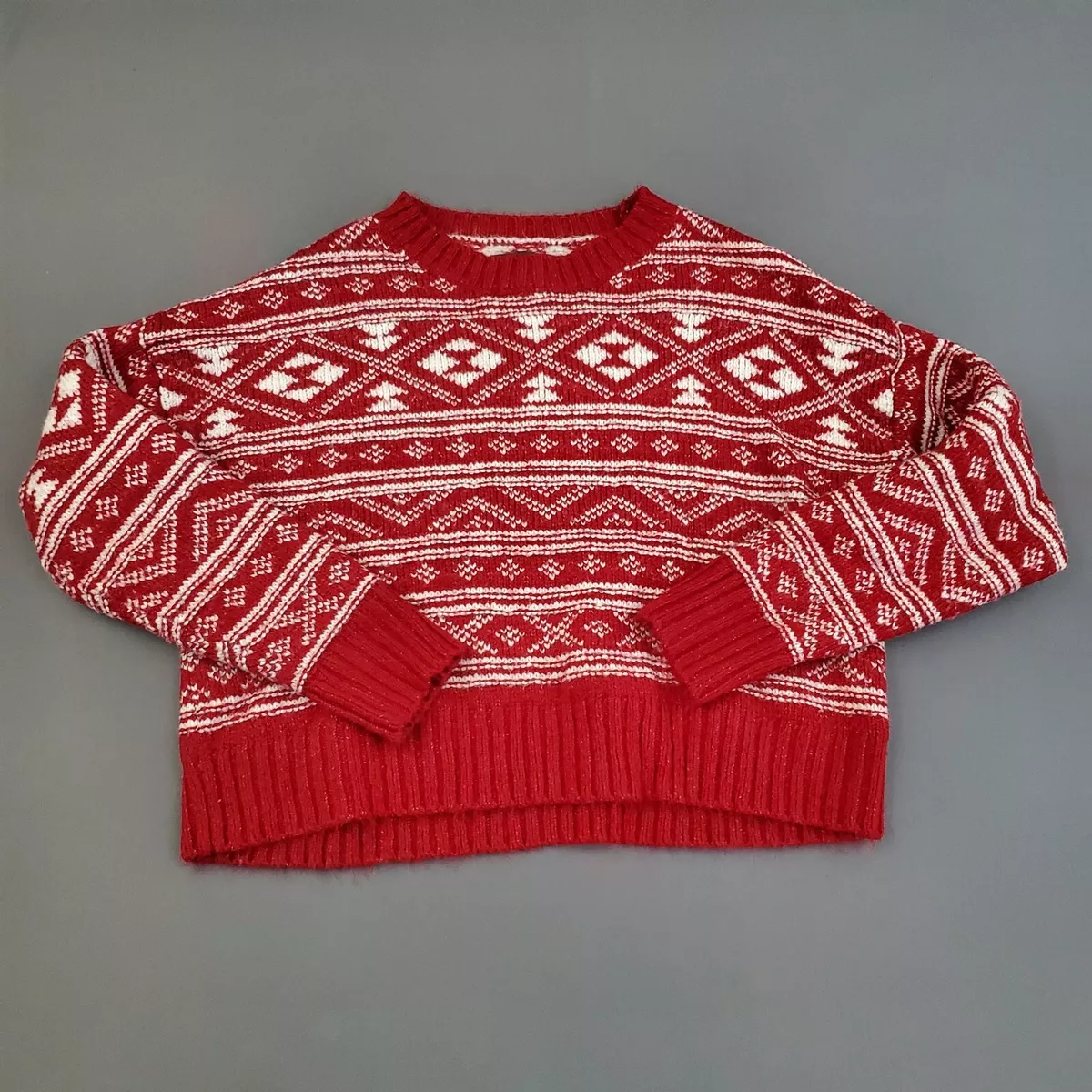 Red fair isle sweater cheap